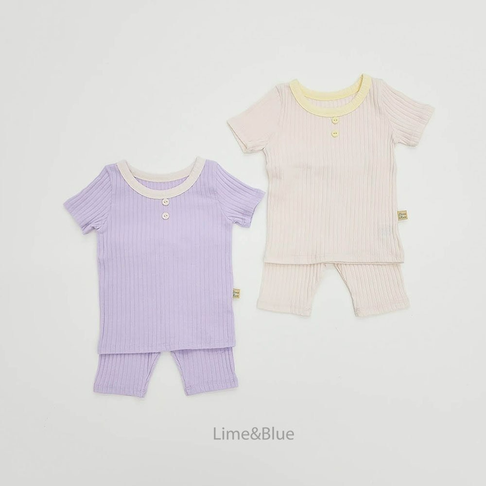 Lime&Blue 套裝 上下 라인앤블루 모달버튼골지상하세트-細節圖6