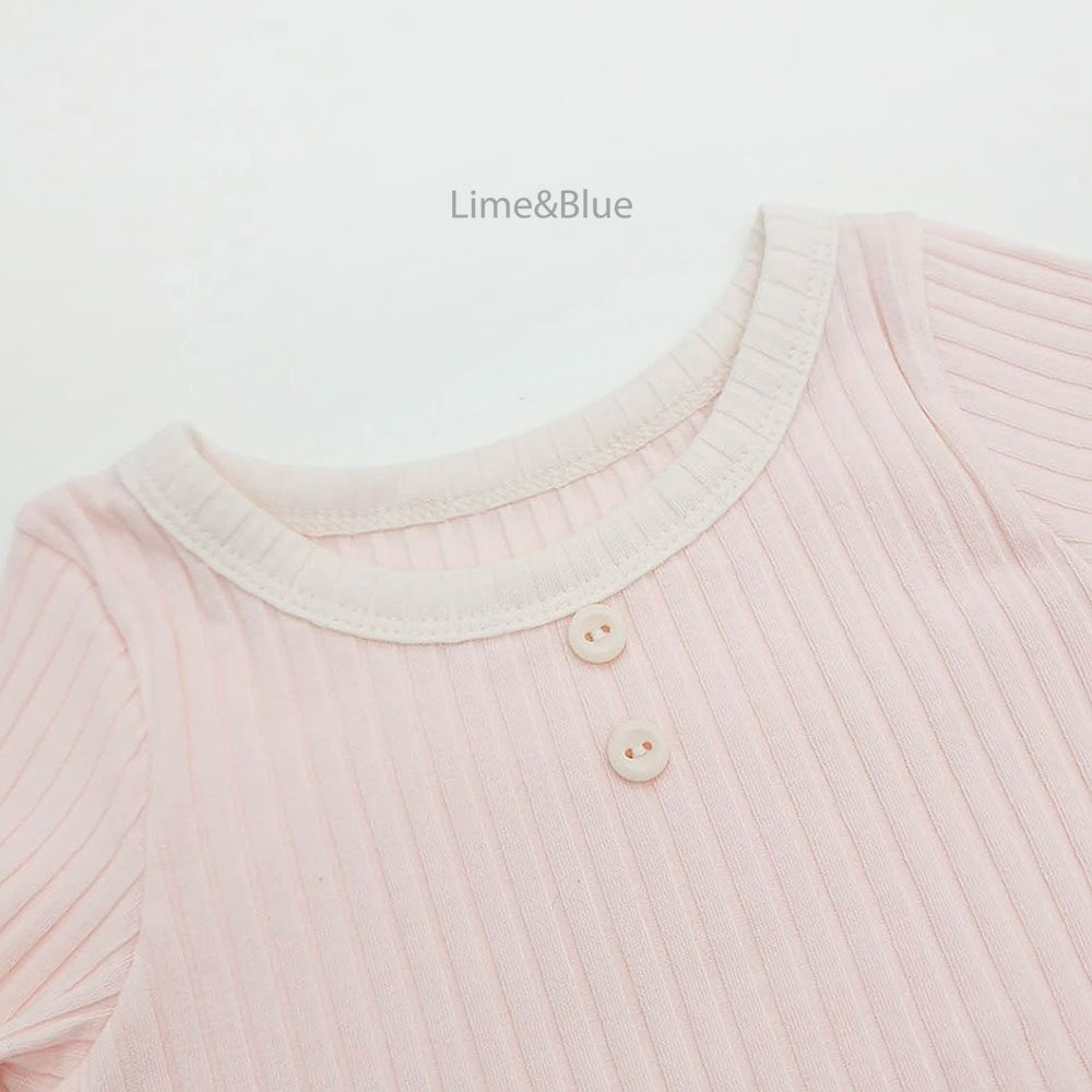 Lime&Blue 套裝 上下 라인앤블루 모달버튼골지상하세트-細節圖7