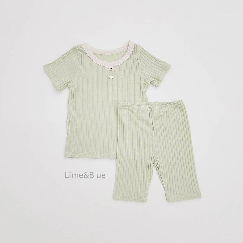 Lime&Blue 套裝 上下 라인앤블루 모달버튼골지상하세트-規格圖8