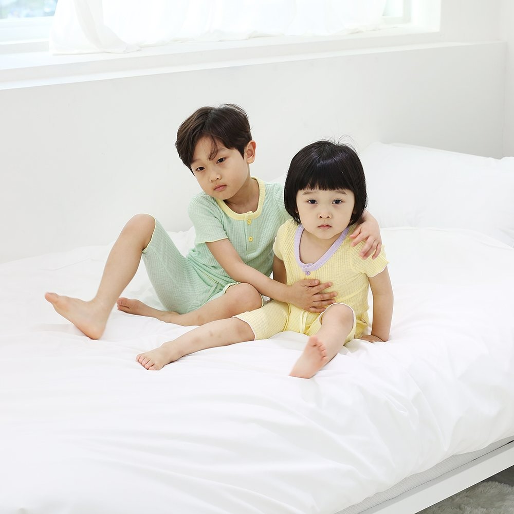 Lime&Blue 套裝 上下 라인앤블루 마쉬멜로반팔실내복-細節圖3