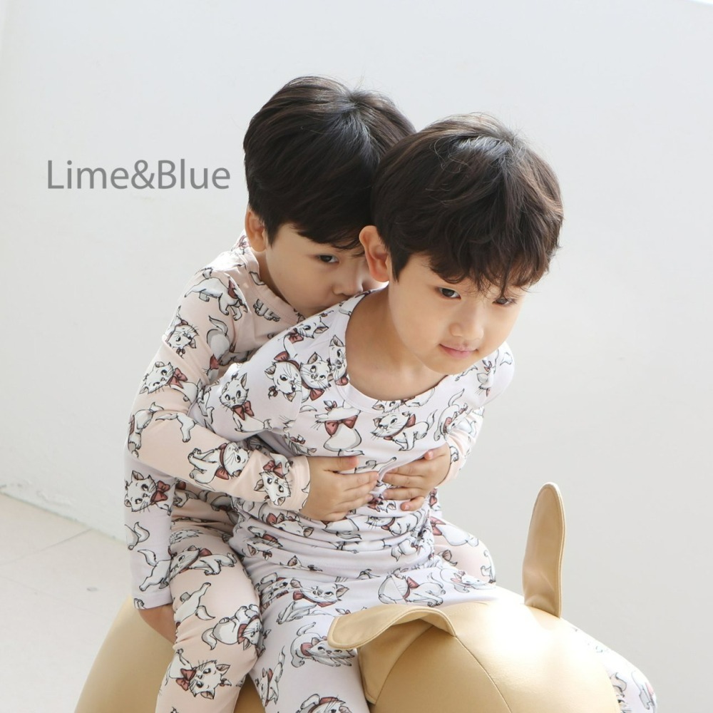 Lime&Blue 套裝 上下 라인앤블루 리본고양이슬림핏실내복-細節圖2