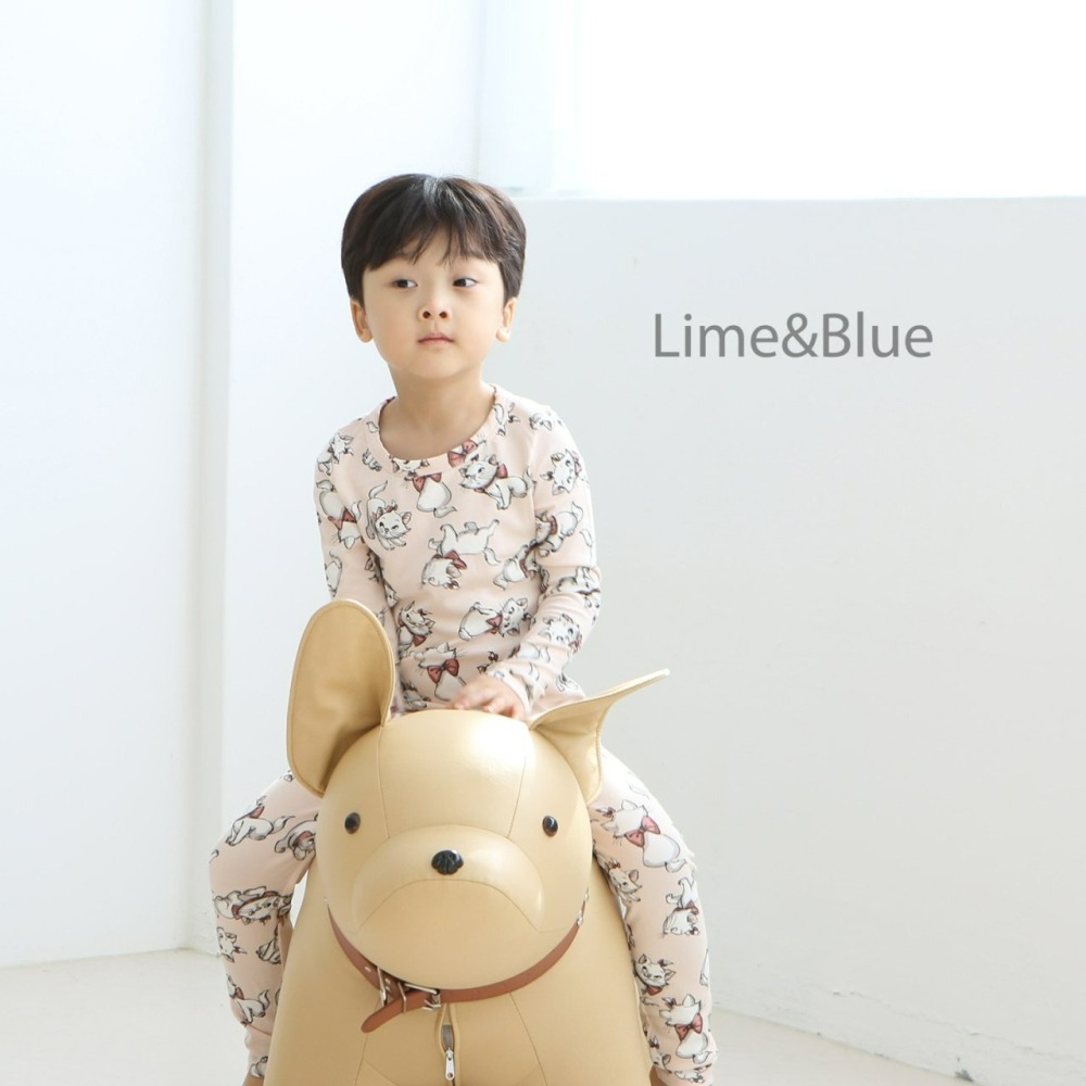 Lime&Blue 套裝 上下 라인앤블루 리본고양이슬림핏실내복-細節圖3