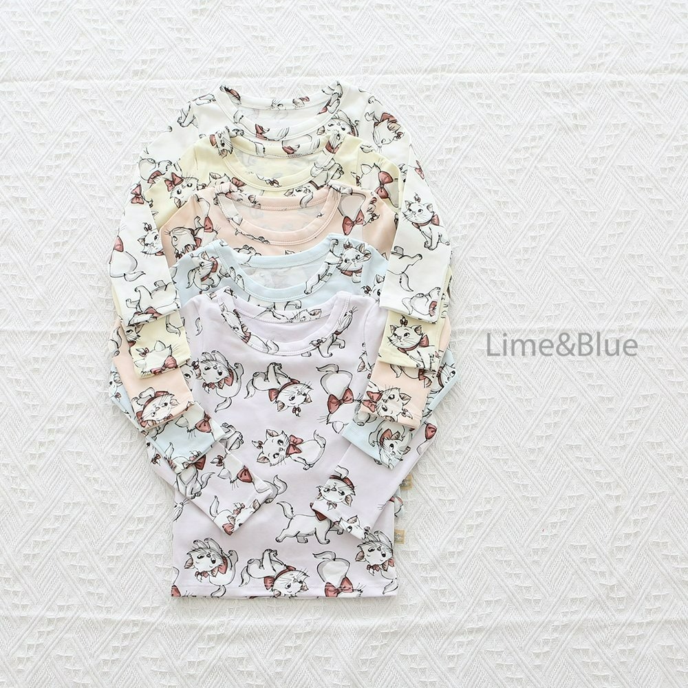 Lime&Blue 套裝 上下 라인앤블루 리본고양이슬림핏실내복-細節圖5