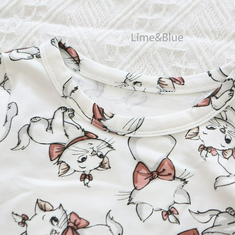 Lime&Blue 套裝 上下 라인앤블루 리본고양이슬림핏실내복-細節圖8