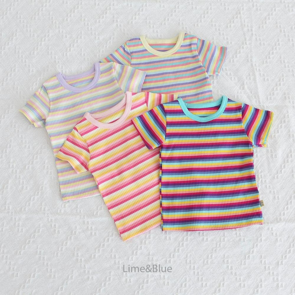 Lime&Blue 套裝 上下 라인앤블루 레인보우단가라상하세트-細節圖2