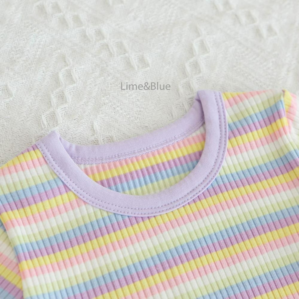 Lime&Blue 套裝 上下 라인앤블루 레인보우단가라상하세트-細節圖5