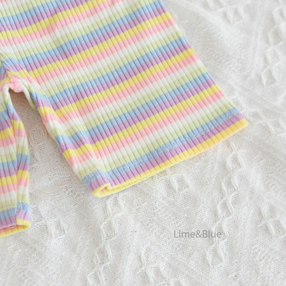 Lime&Blue 套裝 上下 라인앤블루 레인보우단가라상하세트-細節圖7