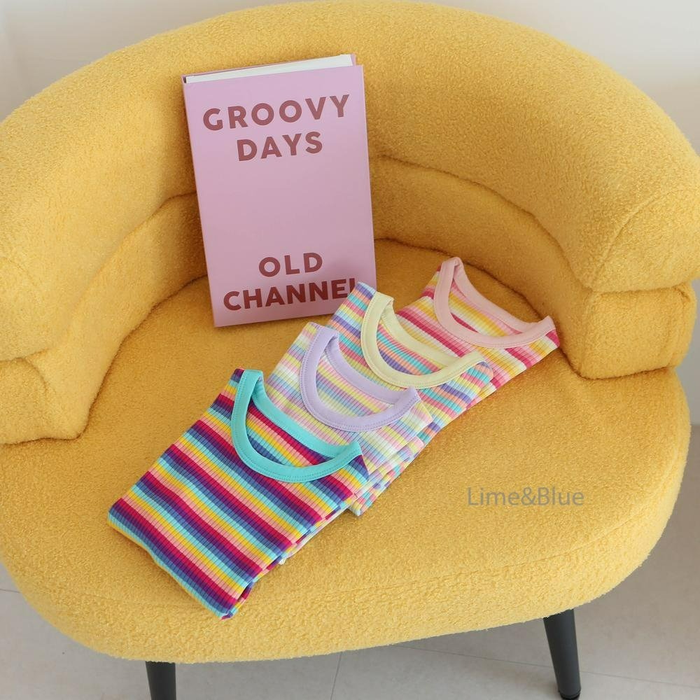 Lime&Blue 套裝 上下 라인앤블루 레인보우단가라상하세트-細節圖9