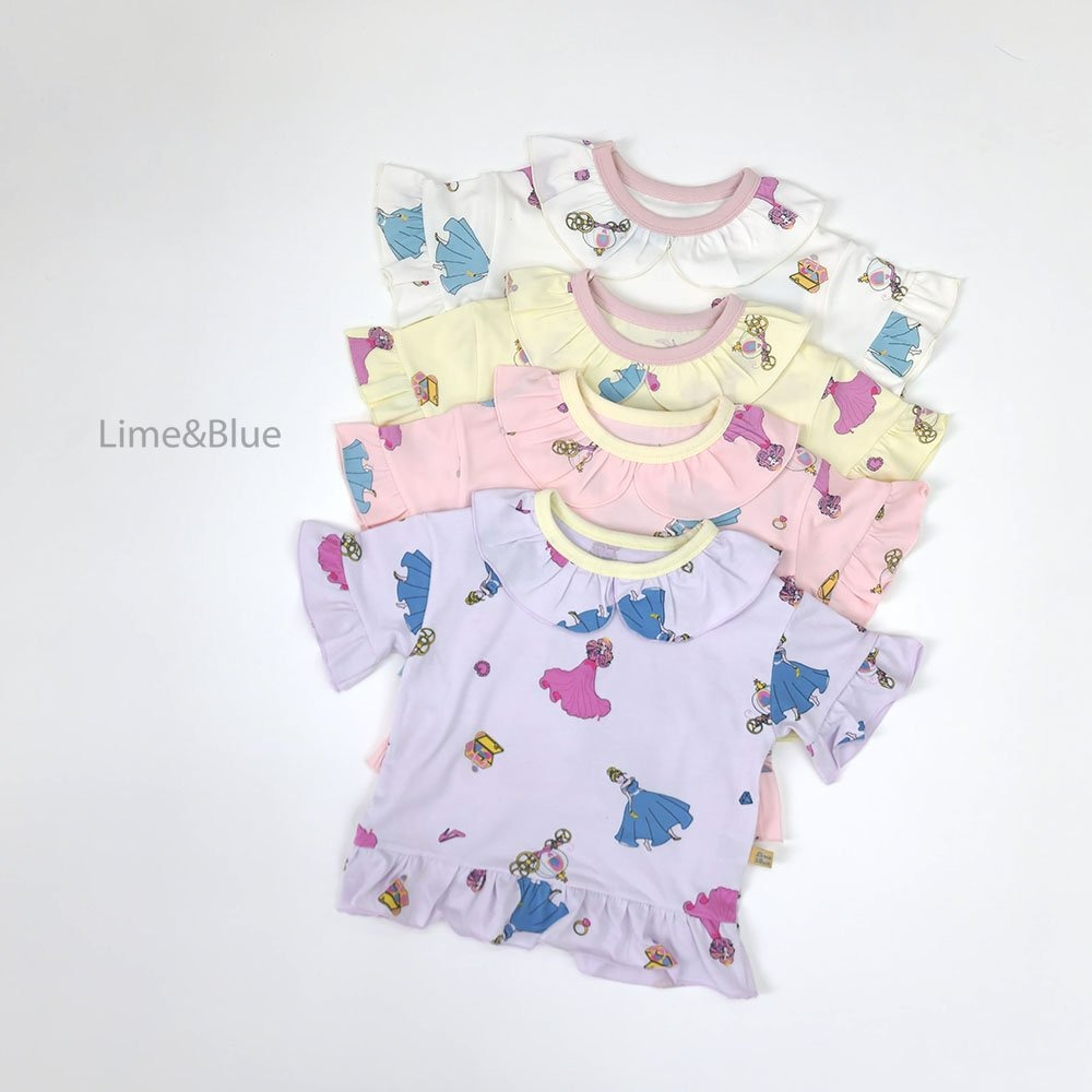 Lime&Blue 套裝 上下 라인앤블루 러브프린세스반팔상하세트-細節圖2