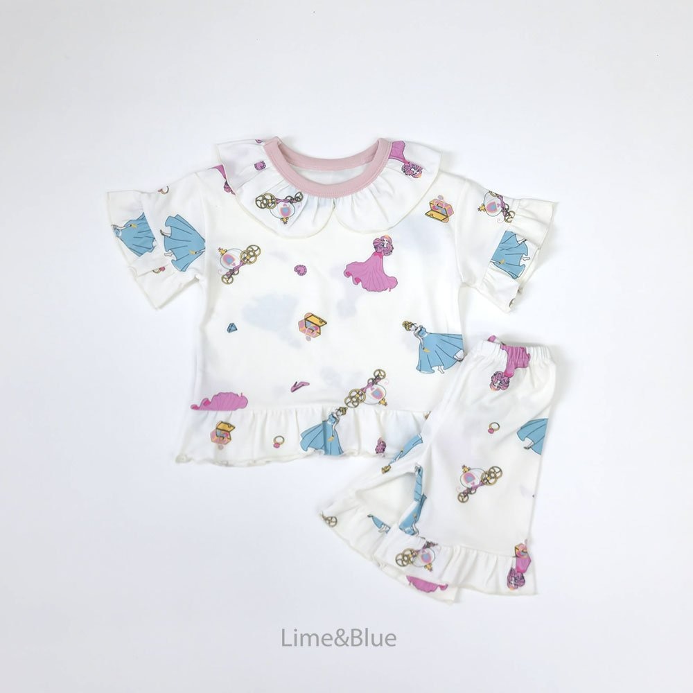 Lime&Blue 套裝 上下 라인앤블루 러브프린세스반팔상하세트-規格圖7