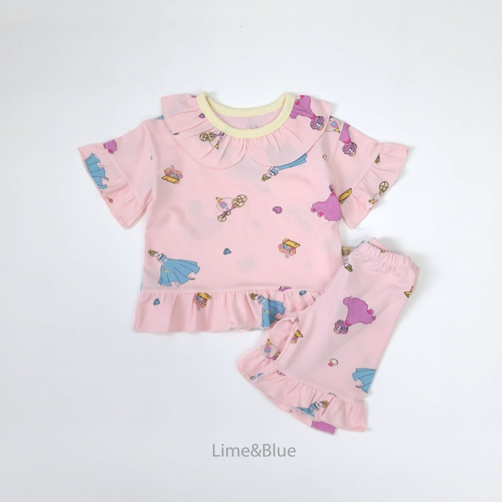 Lime&Blue 套裝 上下 라인앤블루 러브프린세스반팔상하세트-規格圖7