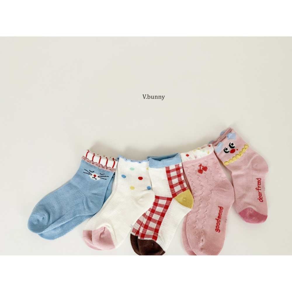 V.bunny 襪子 바닐라버니 디어프랜양말세트-細節圖6