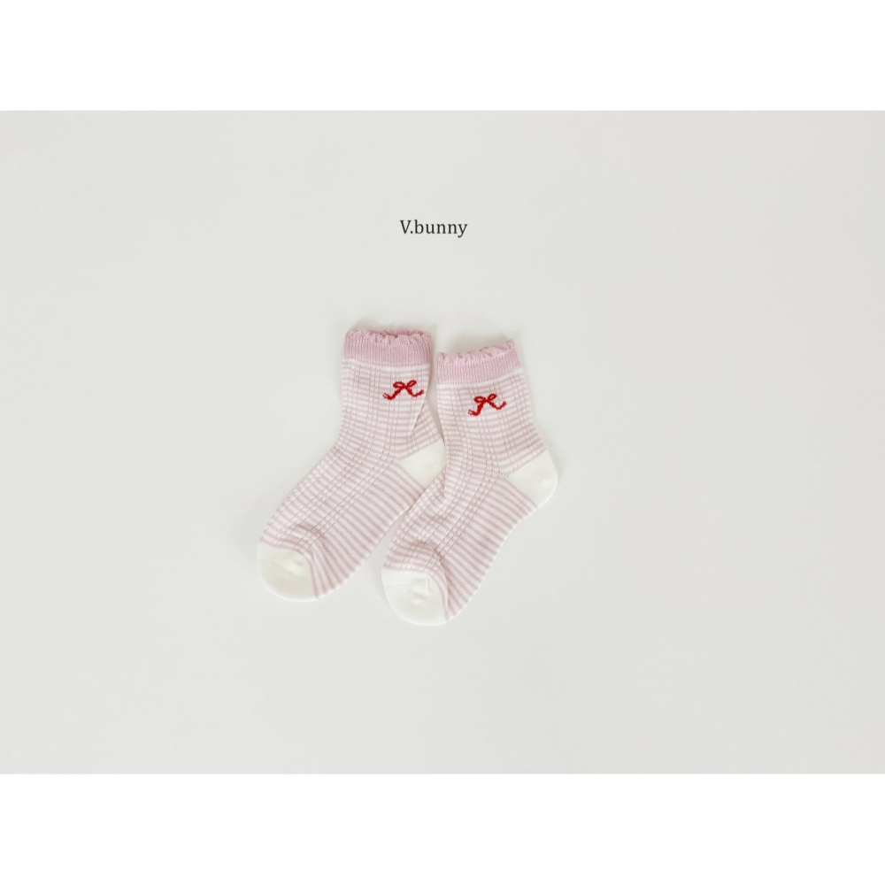 V.bunny 襪子 바닐라버니 밀크리본양말세트-細節圖7