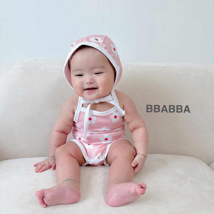 BBABBA 泳衣(含帽) 빠빠 끈수영복-細節圖3