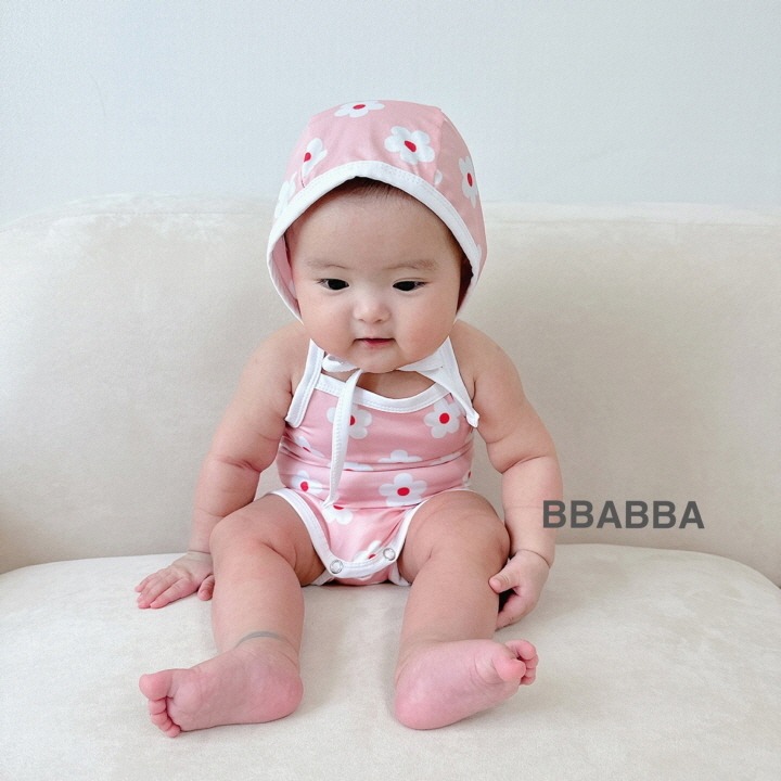 BBABBA 泳衣(含帽) 빠빠 끈수영복-規格圖7