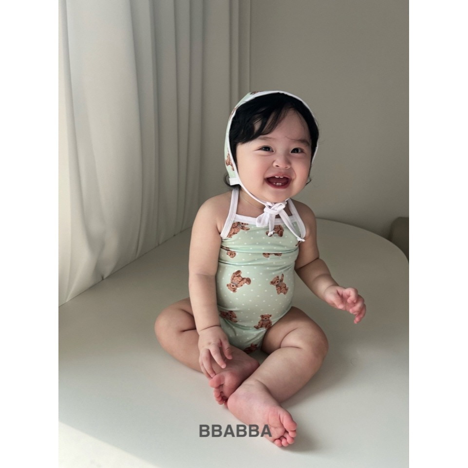BBABBA 泳裝(含帽) 빠빠 끈수영복-細節圖2