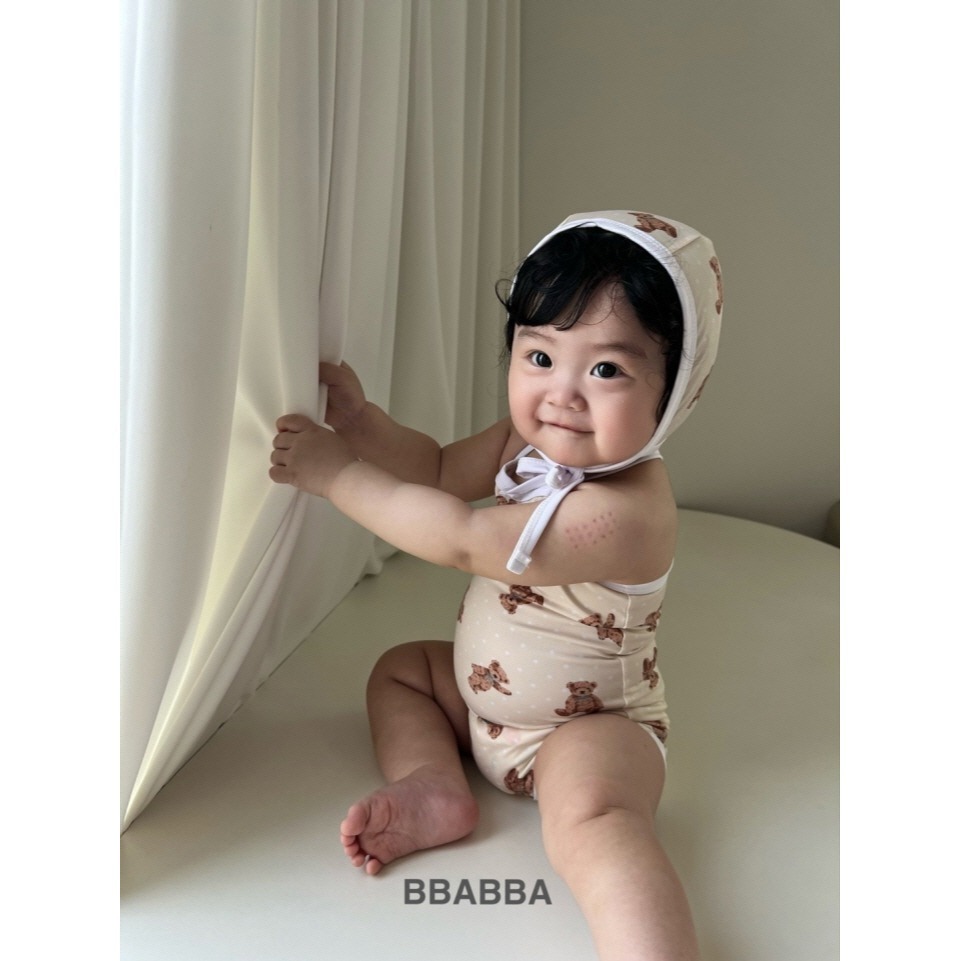BBABBA 泳裝(含帽) 빠빠 끈수영복-細節圖4