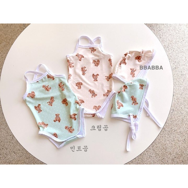 BBABBA 泳裝(含帽) 빠빠 끈수영복-細節圖5