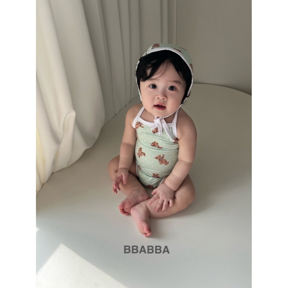 BBABBA 泳裝(含帽) 빠빠 끈수영복-規格圖5