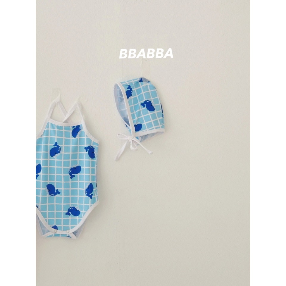 BBABBA 泳裝(含帽) 빠빠 끈수영복-細節圖3