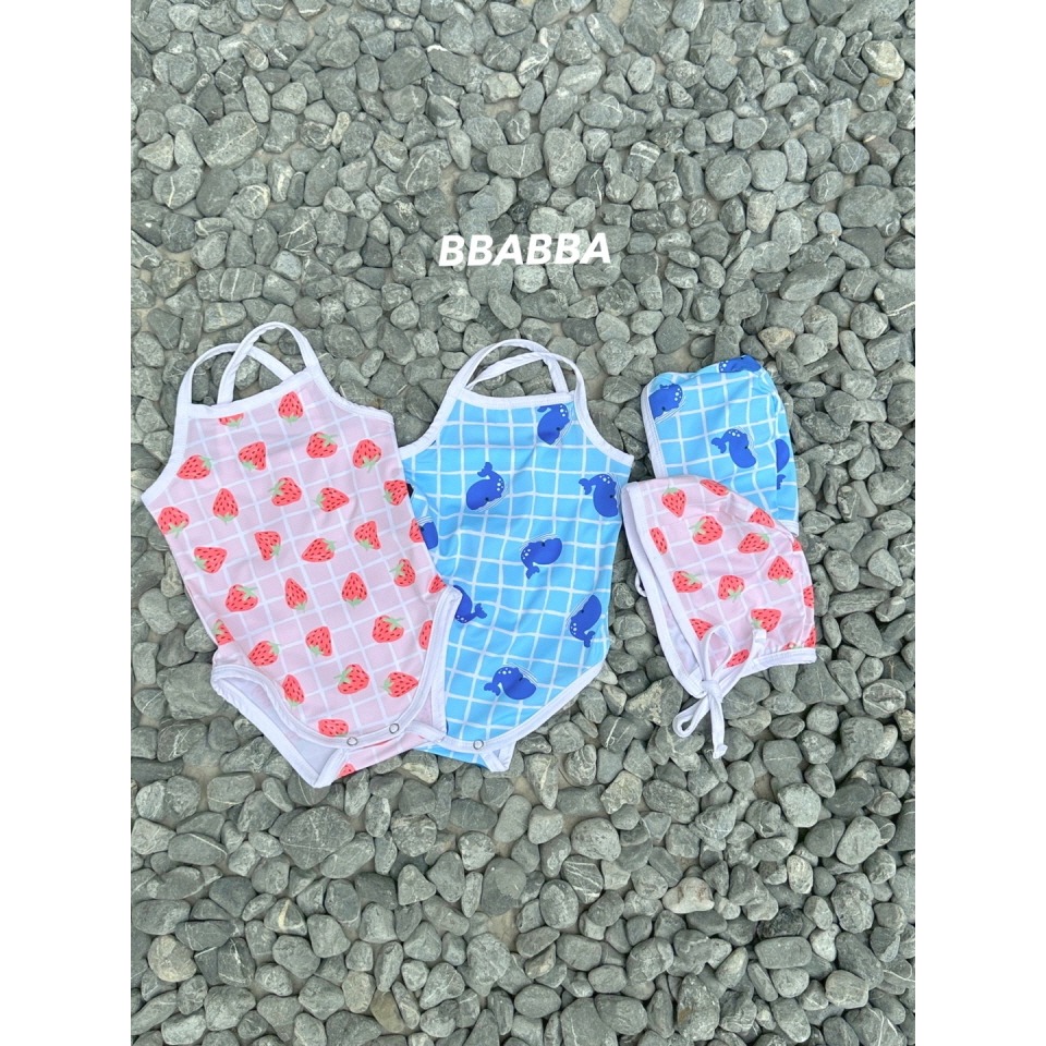 BBABBA 泳裝(含帽) 빠빠 끈수영복-細節圖5