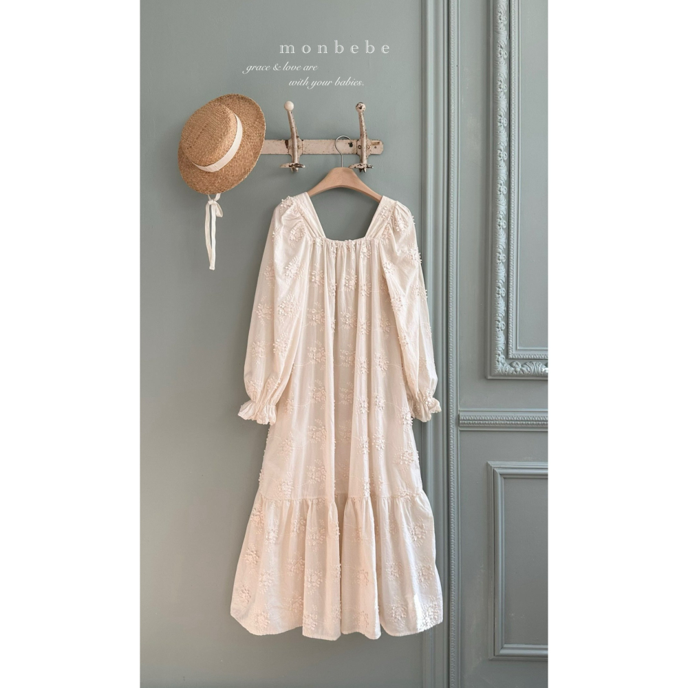 Monbebe 洋裝 親子裝 몽베베 플로라빈티지원피스엄마-細節圖2