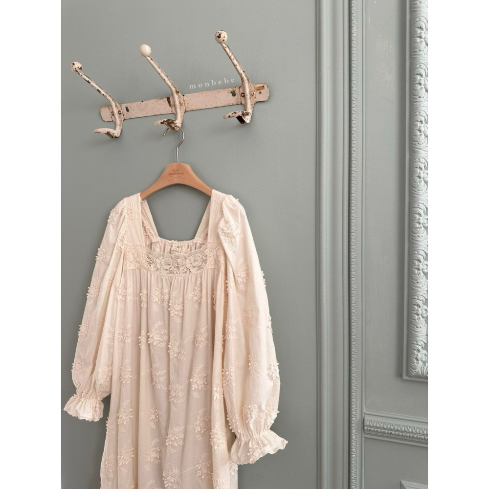 Monbebe 洋裝 親子裝 몽베베 플로라빈티지원피스엄마-細節圖3