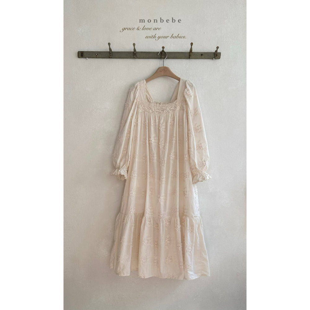 Monbebe 洋裝 親子裝 몽베베 플로라빈티지원피스엄마-細節圖4