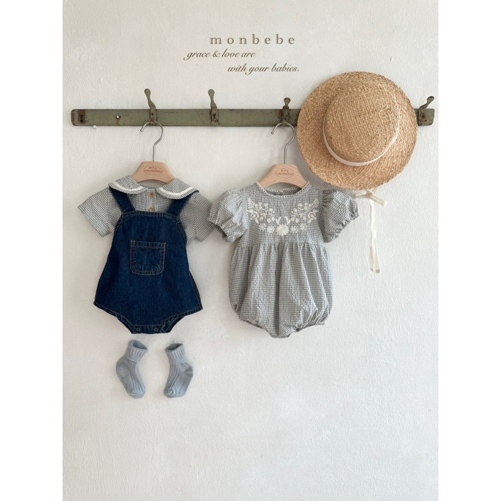 Monbebe 吊帶包屁褲 褲子 몽베베 봉봉데님멜빵팬츠-細節圖2