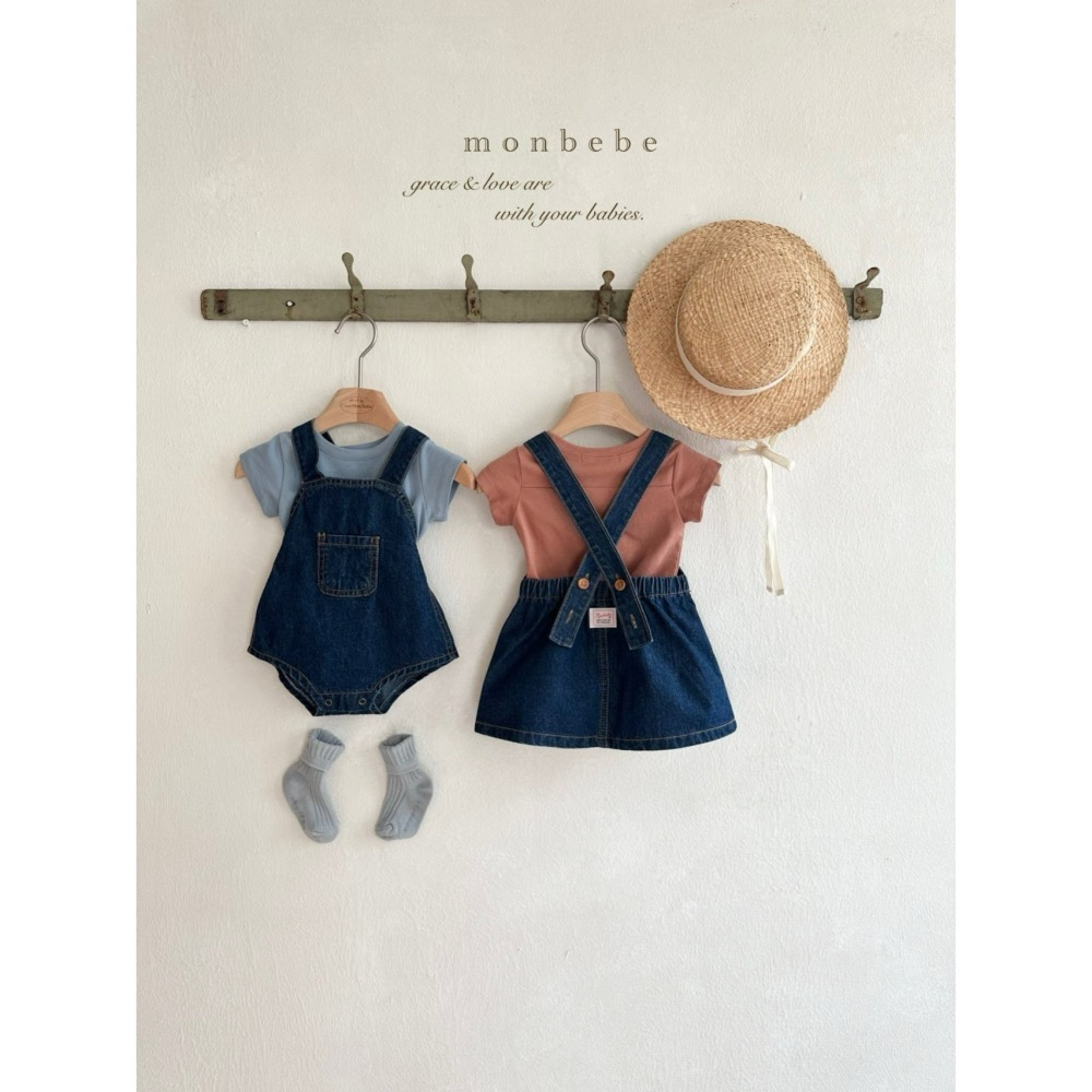 Monbebe 吊帶包屁褲 褲子 몽베베 봉봉데님멜빵팬츠-細節圖8