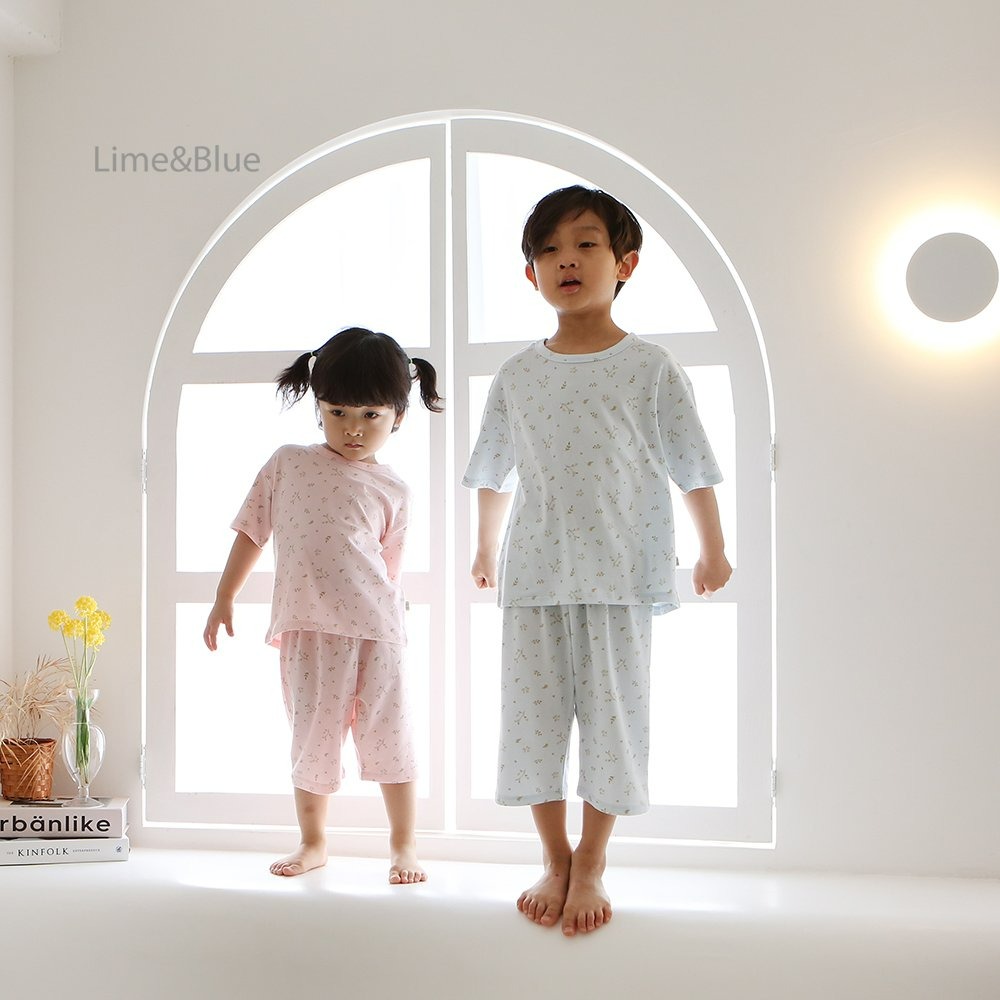 Lime&Blue 套裝 上下 (兒童) 라임앤블루 버터플로랄상하세트(아동)-細節圖2