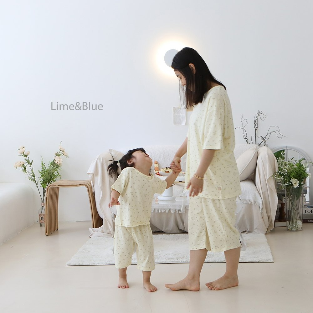 Lime&Blue 套裝 上下 親子裝 라임앤블루 버터플로랄상하세트(성인)-細節圖3