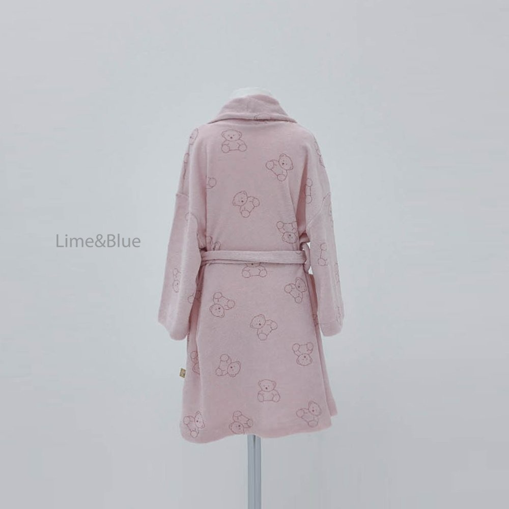 Lime&Blue 浴巾 (兒童) 라임앤블루 라인곰돌이테리가운(아동)-細節圖5