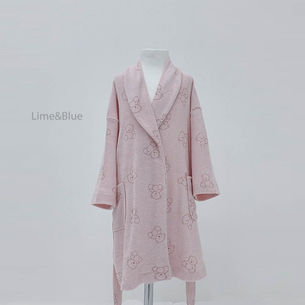 Lime&Blue 浴巾 (兒童) 라임앤블루 라인곰돌이테리가운(아동)-細節圖6