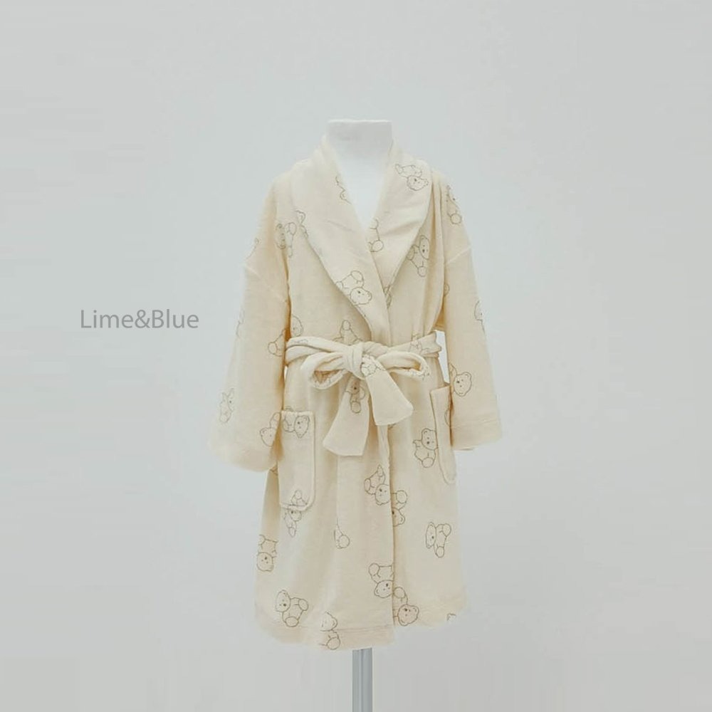 Lime&Blue 浴巾 (兒童) 라임앤블루 라인곰돌이테리가운(아동)-規格圖10