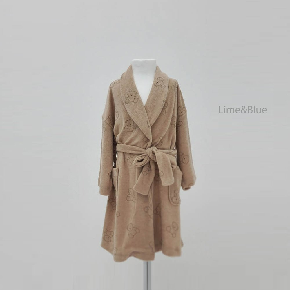 Lime&Blue 浴巾 (兒童) 라임앤블루 라인곰돌이테리가운(아동)-規格圖10