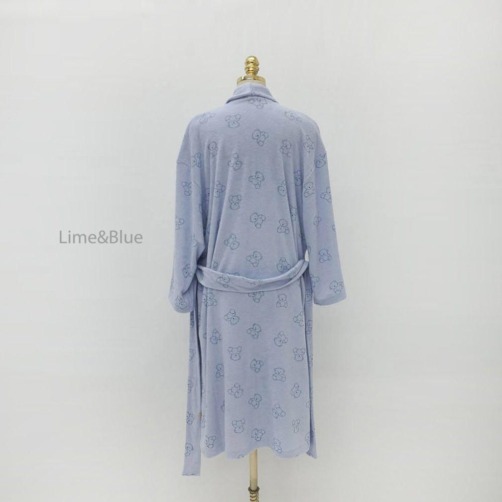 Lime&Blue 浴巾 라임앤블루 라인곰돌이테리가운(성인)-細節圖5