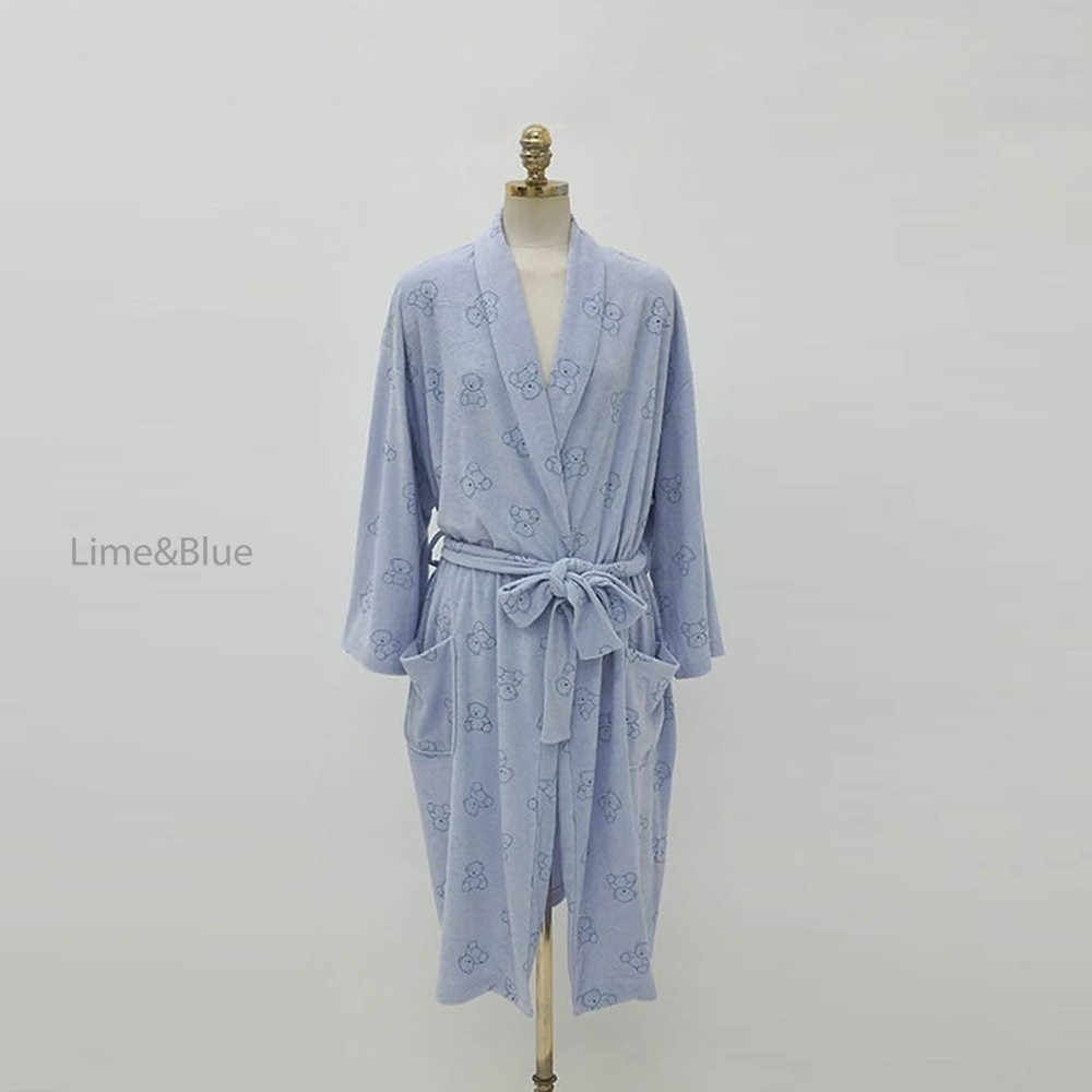 Lime&Blue 浴巾 라임앤블루 라인곰돌이테리가운(성인)-規格圖10