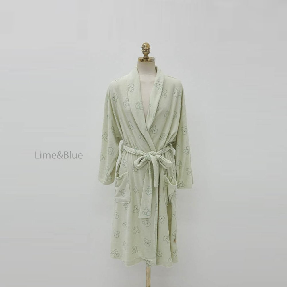 Lime&Blue 浴巾 라임앤블루 라인곰돌이테리가운(성인)-規格圖10