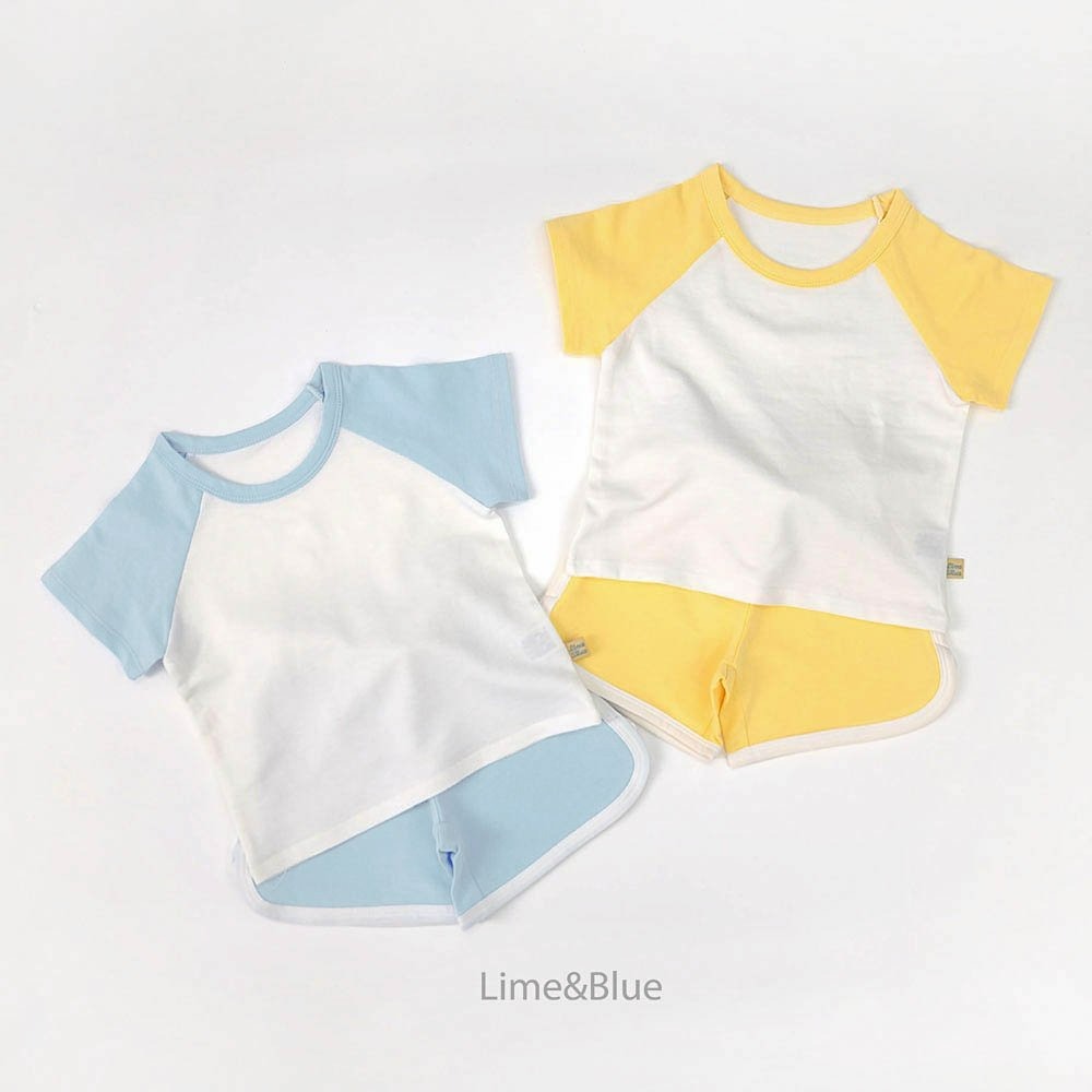 Lime&Blue 套裝 上下 라임앤블루 나그랑배색상하세트-細節圖5
