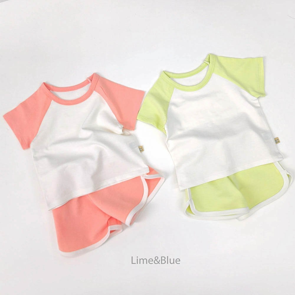 Lime&Blue 套裝 上下 라임앤블루 나그랑배색상하세트-細節圖6