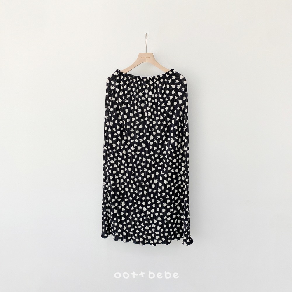 OOTTBEBE 親子裝 媽媽 裙子 쁘띠호피플리츠스커트 성인-規格圖7