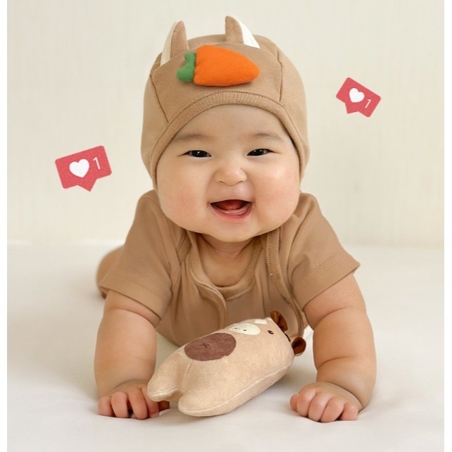 短袖-小馬胡蘿蔔包屁套裝(含帽)