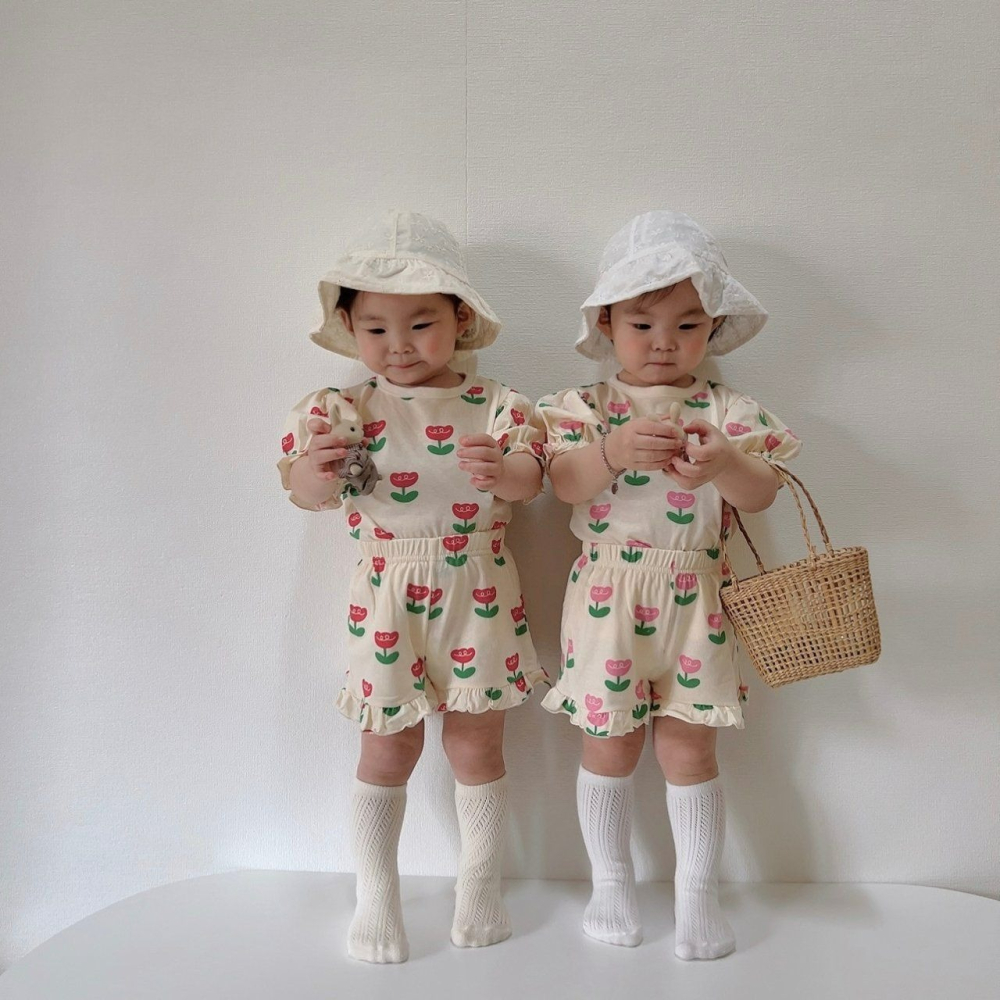 Moran 套裝 上下 모란 튤립프릴상하-細節圖2