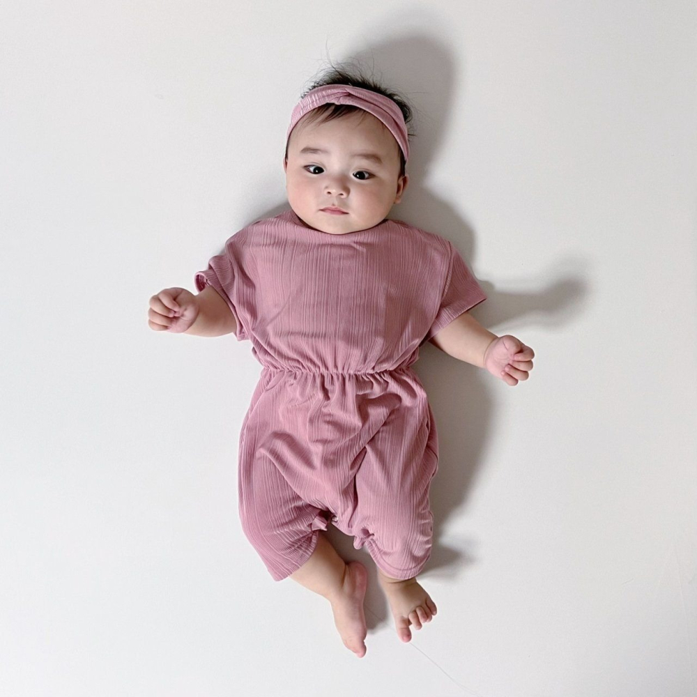 Moran 套裝 包屁衣+髮帶 모란 쿨플리츠슈트세트-細節圖3