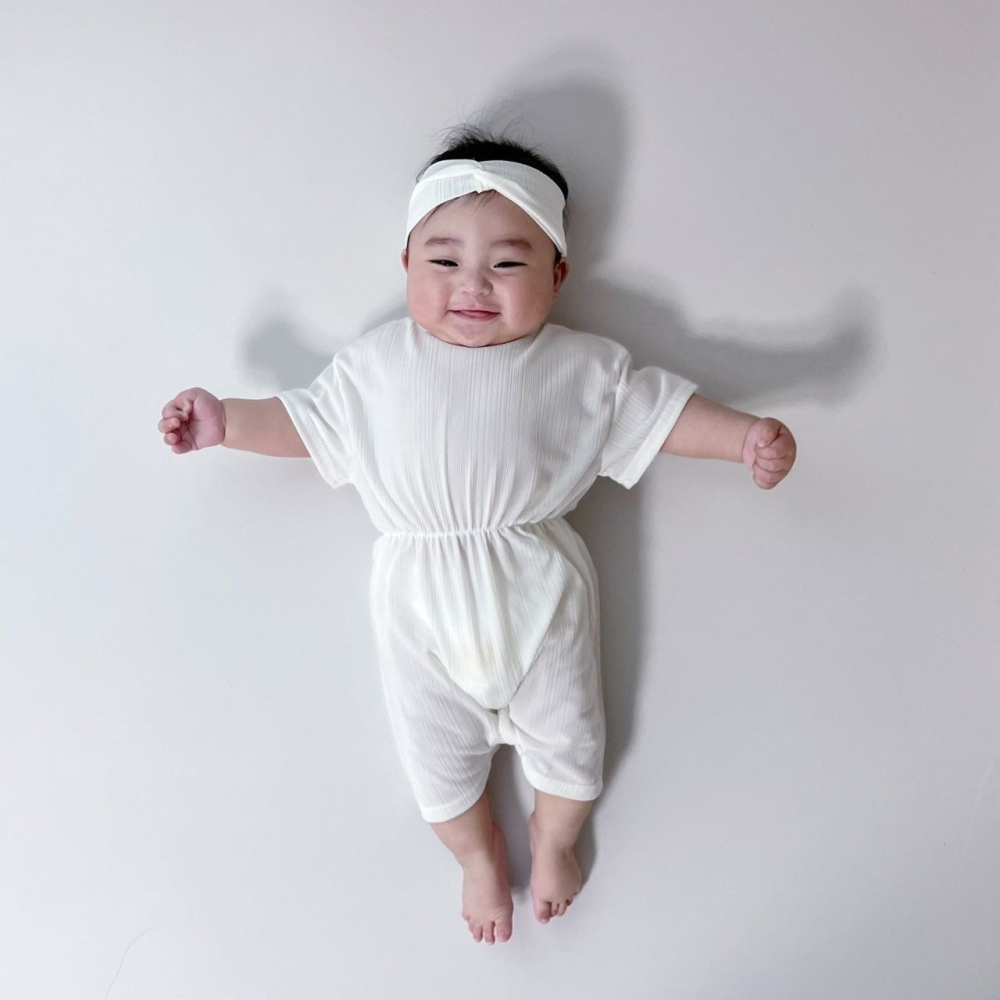 Moran 套裝 包屁衣+髮帶 모란 쿨플리츠슈트세트-細節圖5