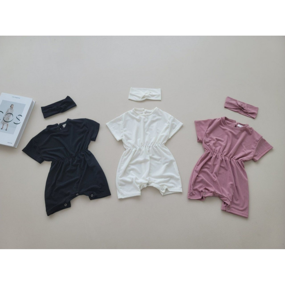 Moran 套裝 包屁衣+髮帶 모란 쿨플리츠슈트세트-細節圖8