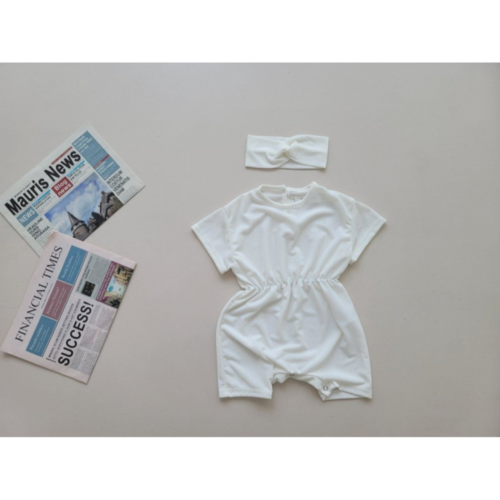 Moran 套裝 包屁衣+髮帶 모란 쿨플리츠슈트세트-細節圖10