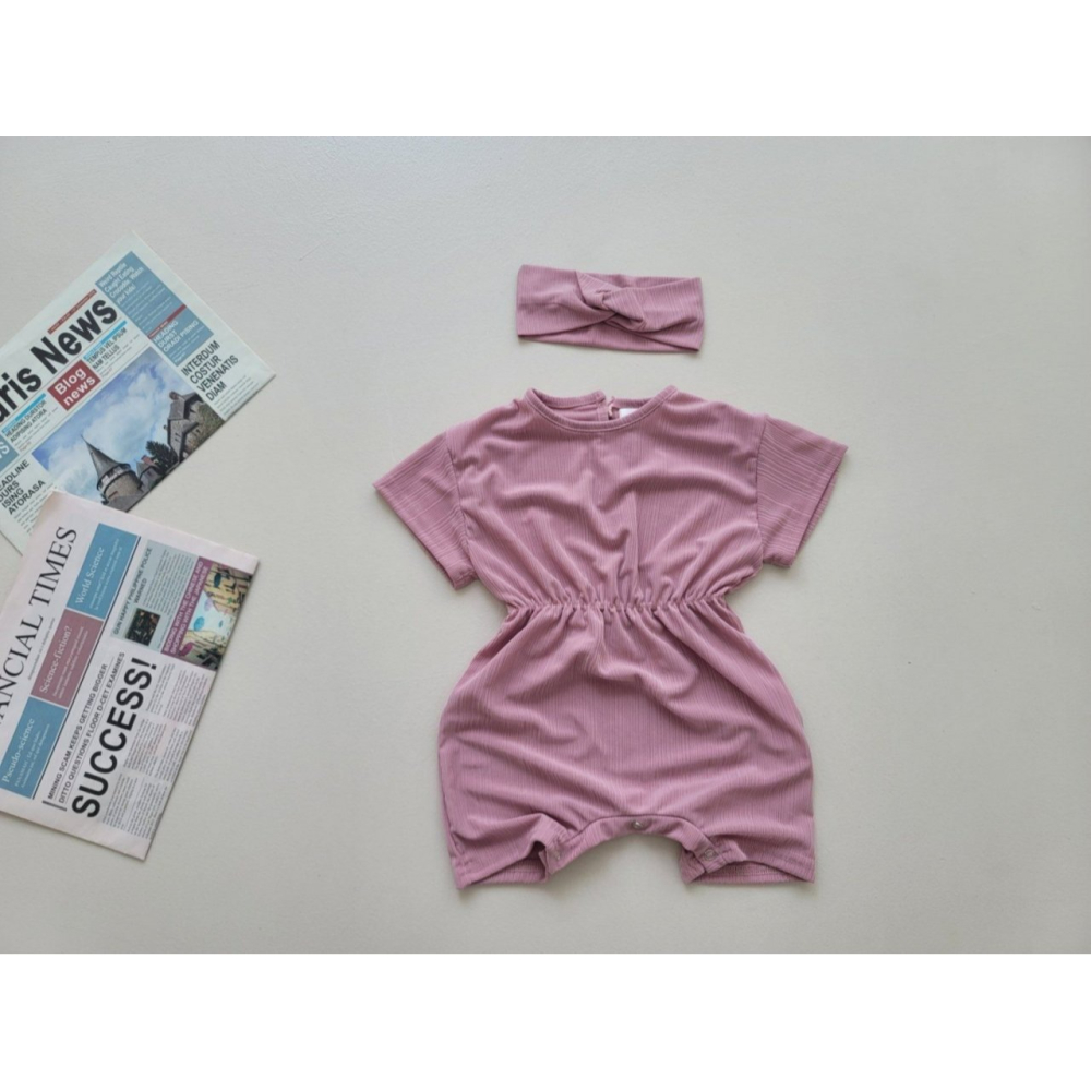 Moran 套裝 包屁衣+髮帶 모란 쿨플리츠슈트세트-細節圖11