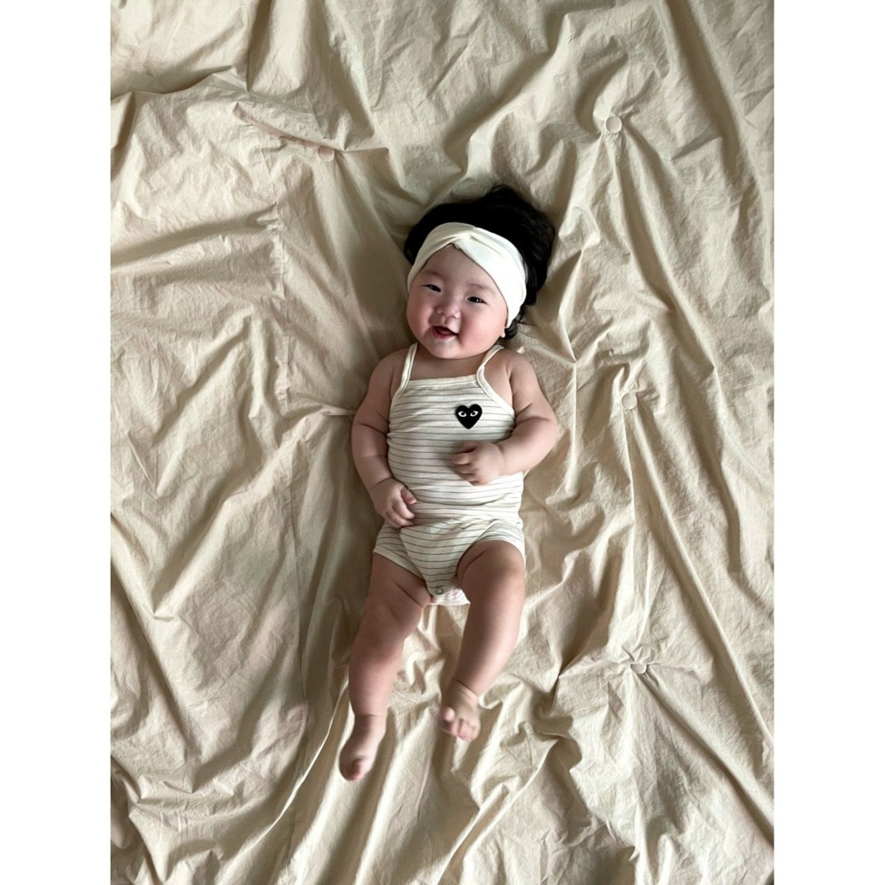 Moran 包屁衣 含髮帶 모란 심플슈트세트-細節圖7